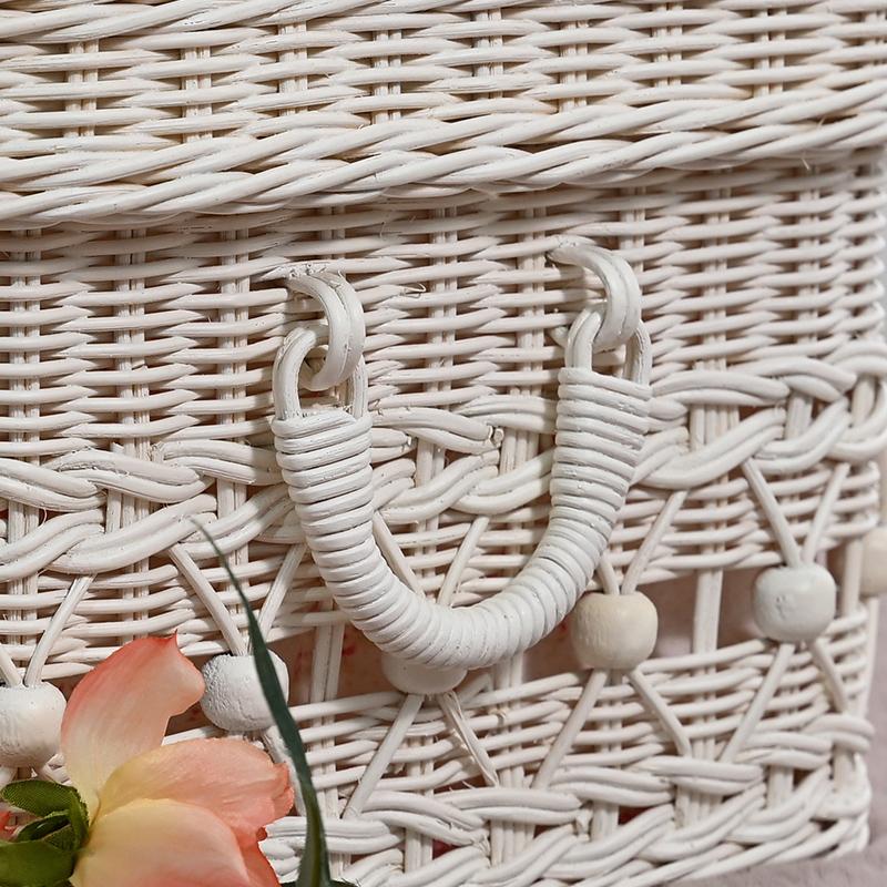 ラタンバスケット 蓋付き 籐かご かわいい 収納 内布付 GK808WW 爆買