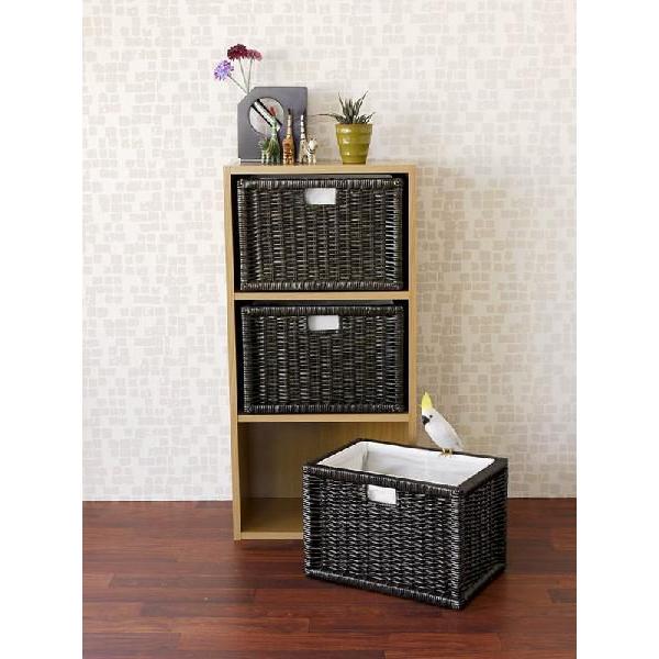 収納バスケット 3個組 ラタン 籐かご 内布付き アジアン GK907BR3 爆買