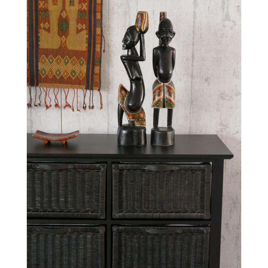 アジアン家具 チェスト 収納 3段 おしゃれ 木製 ラタン G5471AT 爆買