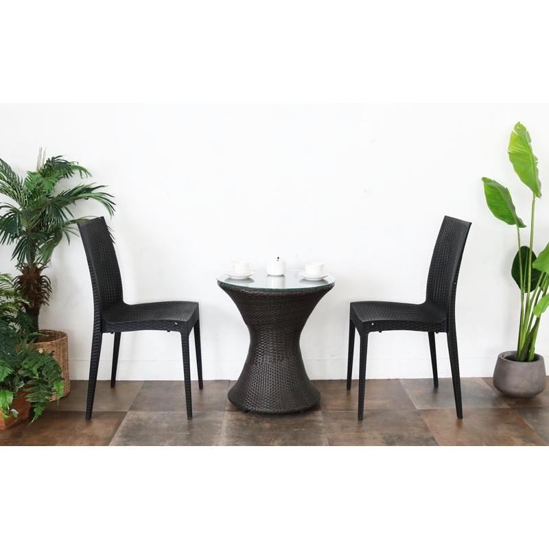 ガーデンチェア 4脚セット 屋外 スタッキング 庭 ベランダ 椅子 ラタン