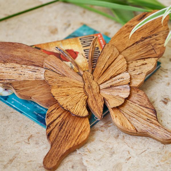 アジアン雑貨 蝶 壁掛け 木製オブジェ Z070727K 爆買 : ランドマーク