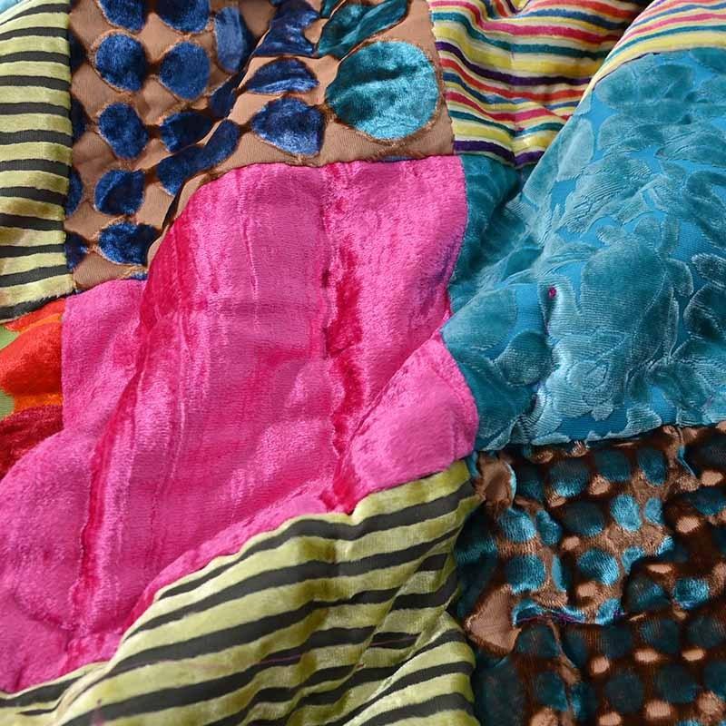 マルチカバー パッチワーク マット 155×230cm ベッドカバー