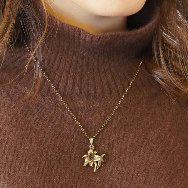 レディースネックレス チェーンネックレス 花 フラワー ハイビスカス