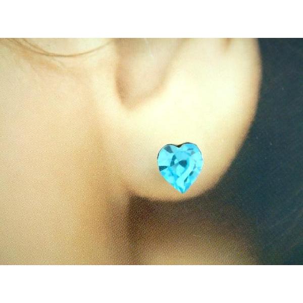 シルバーピアス スタッドピアス キラキラ ハート スワロフスキー