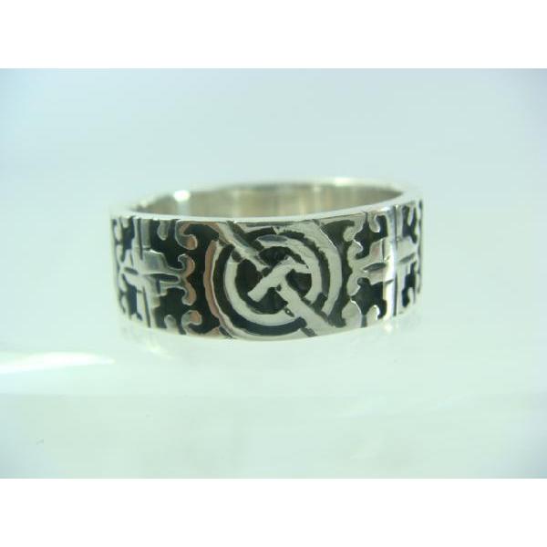 幾何学的な模様の太めシルバーリング シルバー925 silver925 シルバー