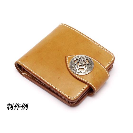 型紙】二つ折りウォレット 10.5x12cm 厚さ3cm【メール便対応】 [レザー