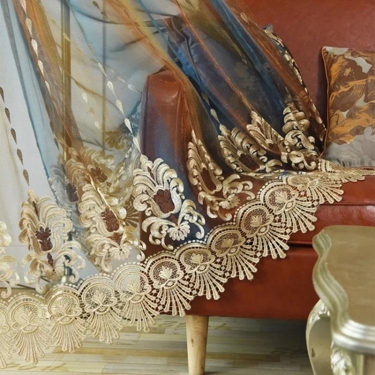 レースカーテン ヨーロッパ風 カーテン 柄 2倍ヒダタイプ 幅100cm