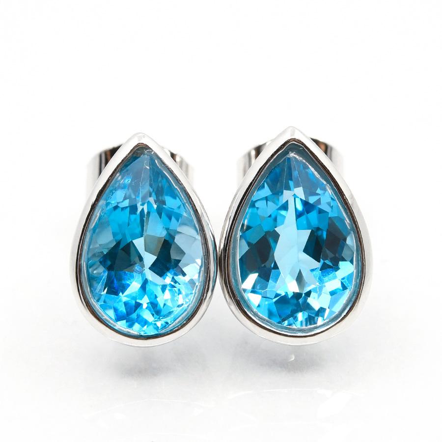 ティアドロップ スイスブルートパーズ ピアス : ルコリエYahoo!店