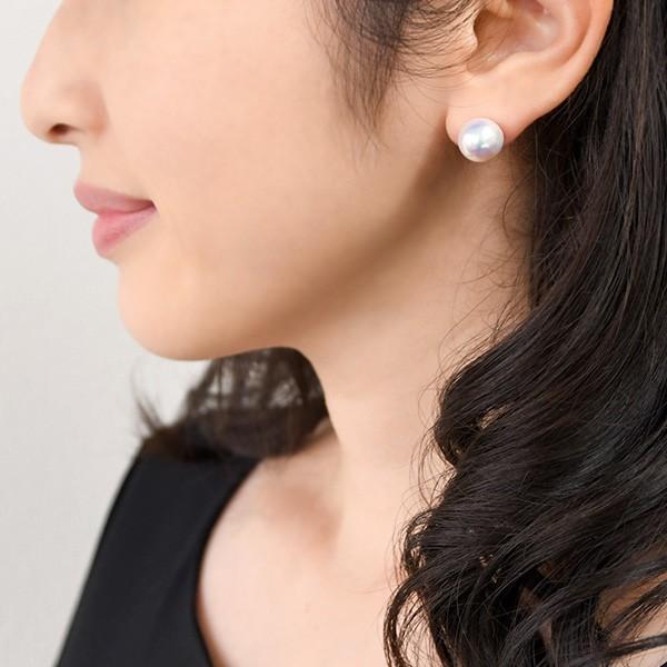 極てり 10mm バロック 淡水真珠 ピアス/イヤリング K18 K14 SV925