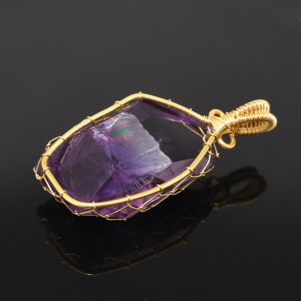 大粒 ラフカット レインボー アメジスト ペンダントトップ 20gアップ