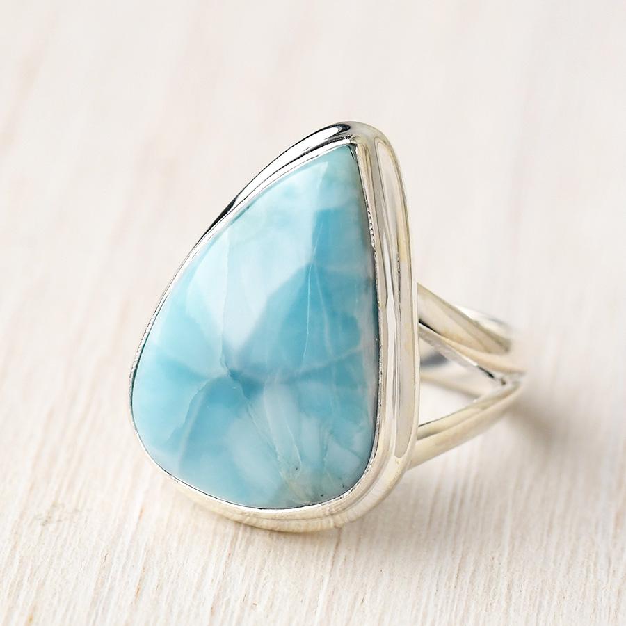 大粒 ラリマー リング 水面を映す爽やかな色彩 KB15 : ルコリエYahoo