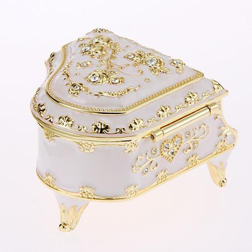 アンチモニーピアノ宝石箱オルゴール ホワイト : インテリア雑貨LeMode