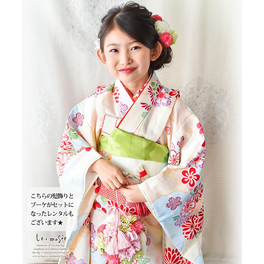 七五三 髪飾り ピンクパステルの和装かみかさざり | 753 花 ヘッド