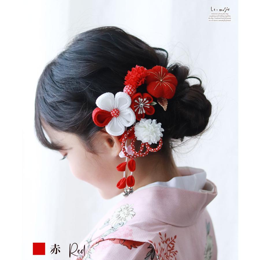 七五三 髪飾り カレン赤 ピンク 卒業式 袴 小学生 : ウエディング専門
