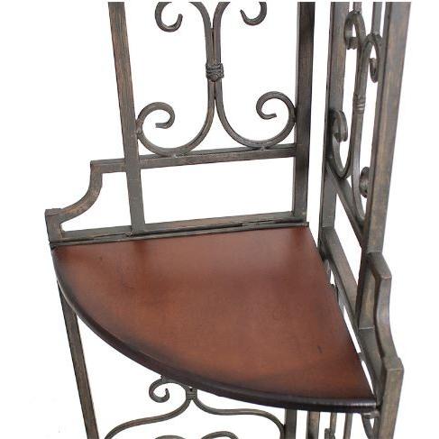 輸入家具 コーナーラック 5段 アイアン 木製 アンティーク 飾り棚