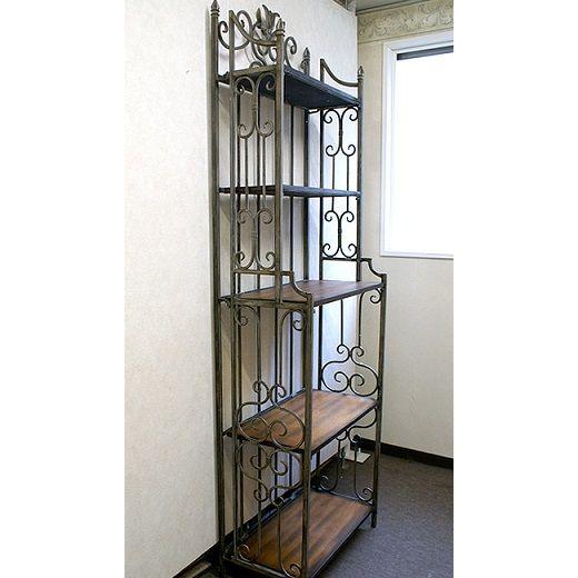 輸入家具 ディスプレイラック 飾り棚 アイアン ウッド シェルフ 食器棚