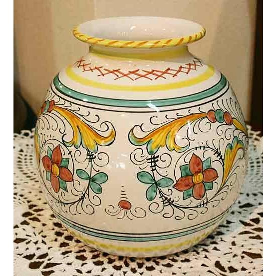 イタリア製 輸入雑貨 花瓶 フラワーベース 陶器 マヨルカ焼き デルータ