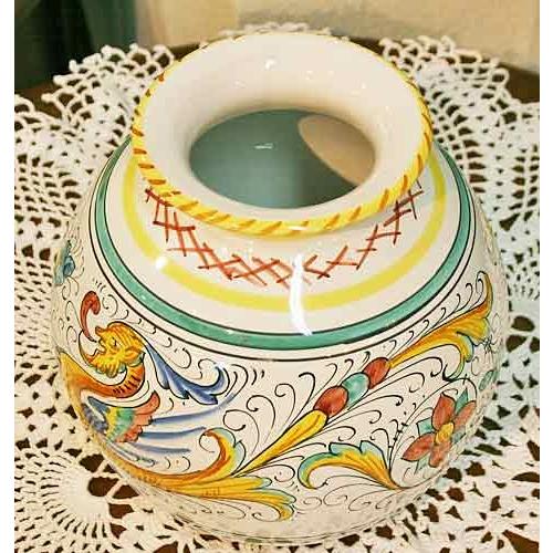 イタリア製 輸入雑貨 花瓶 フラワーベース 陶器 マヨルカ焼き デルータ