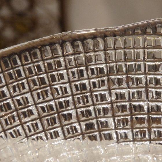 IVV イタリア製 皿 ガラス皿 Diamante ディアマンテ クリア 28cm