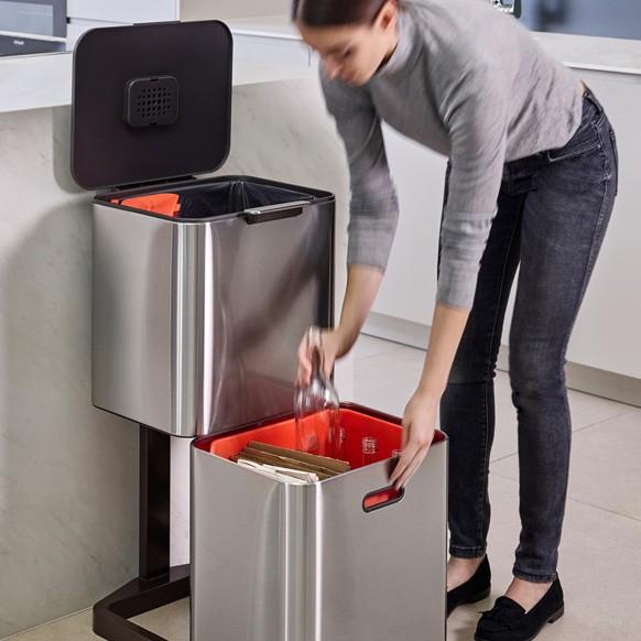 ゴミ箱 60L トーテムマックス ステンレス 分別 2段 JosephJoseph