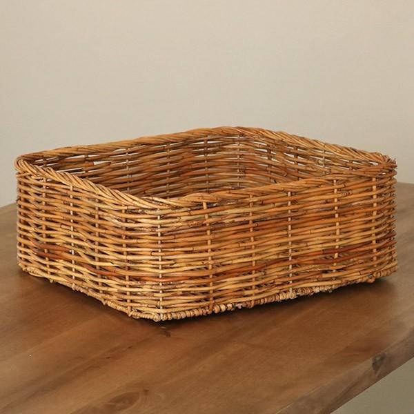 バスケット アラログ 収納 幅45×奥行40×高さ17cm ラタン 籐 かご
