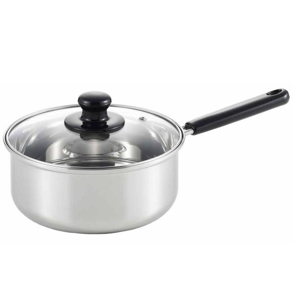 片手鍋 クックルック 20cm ガラス蓋付き ステンレス製 IH対応 日本製