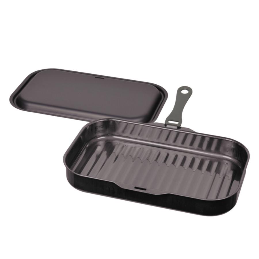 パール金属 角型グリルパン 30×18cm ラクッキング 鉄製 蓋・ハンドル付