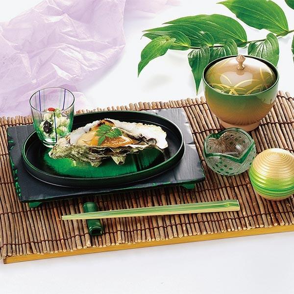 盛器 木製 8寸 長角歳徳盛台 楕円 若草研出 越前漆器 盛込台 盛皿 盛り