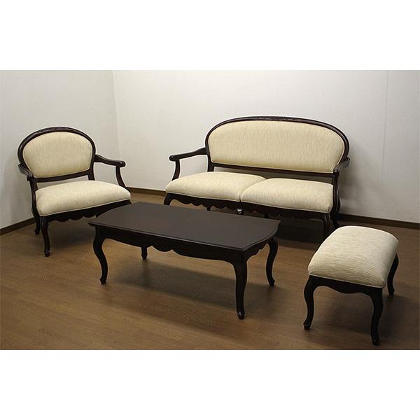 ローテーブル センターテーブル クラシック調 猫脚 フルール 幅110cm