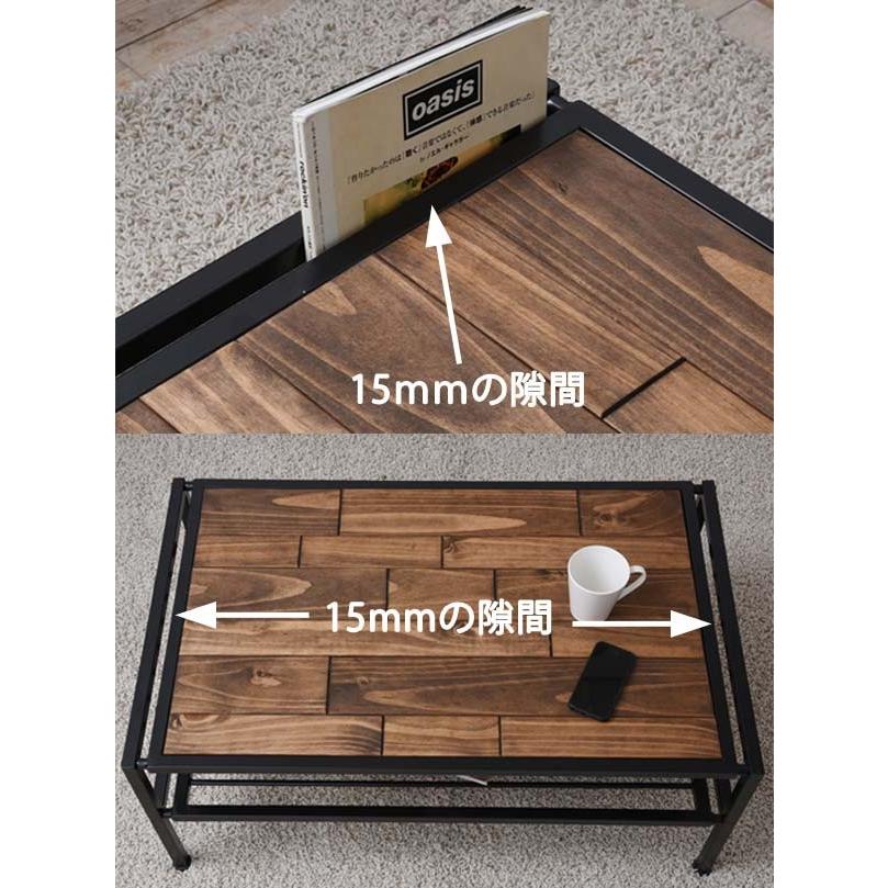 センターテーブル ローテーブル GRANT 天然木 スチールフレーム 幅90cm