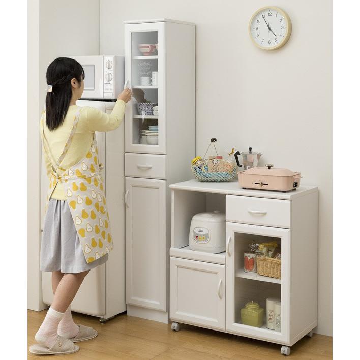 白井産業 食器棚 カップボード スリム カフェ風デザイン セシルナ 幅