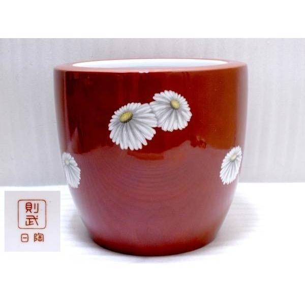 ノリタケ オールドノリタケ 朱地白菊紋火鉢 大正時代の製品 日陶会社
