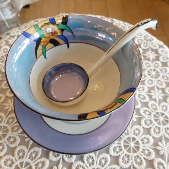 オールドノリタケ ブルーラスター彩 マヨネーズボウル シュガーボウル