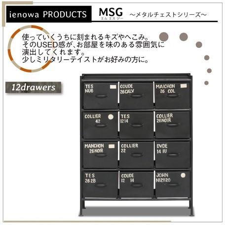 ienowa（イエノワ） スチールチェスト縦型12杯引出 イエノワチェスト