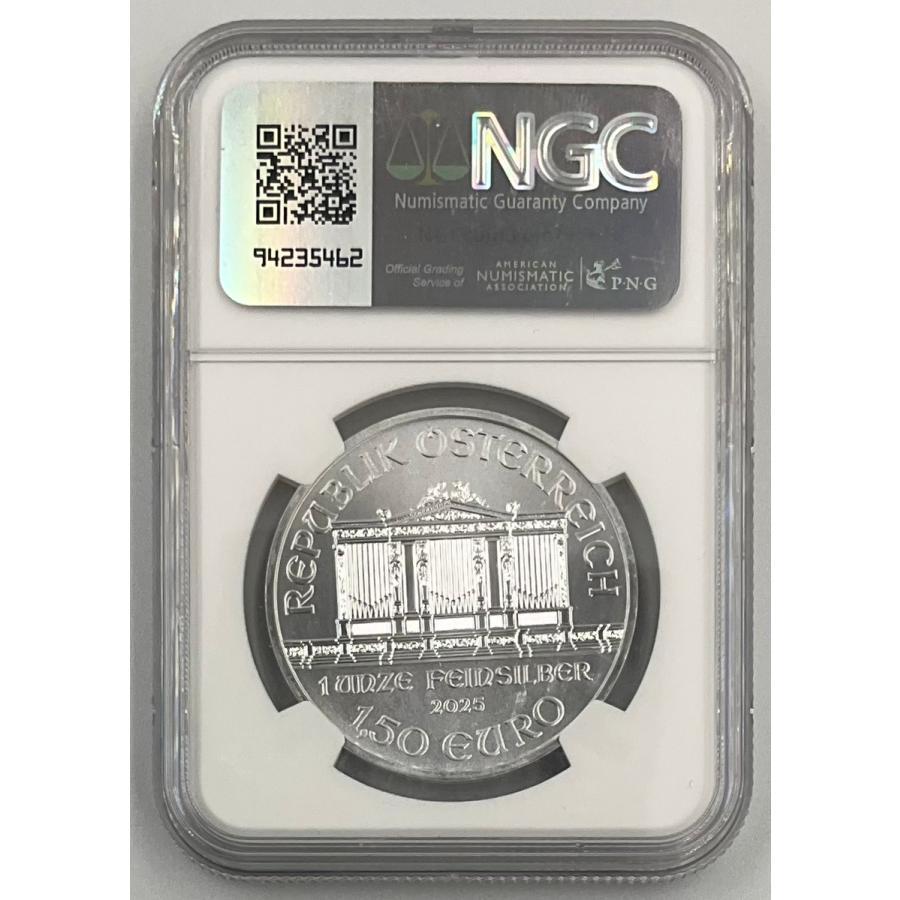 2025年 オーストリア ウィーンフィル 1.5ユーロ 1オンス 銀貨 NGC社