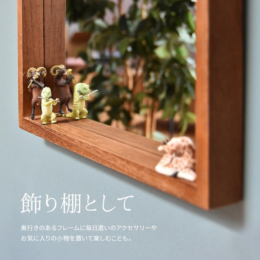 鏡 壁掛け ミラー 木製 おしゃれ 北欧 ウォールミラー アンティーク
