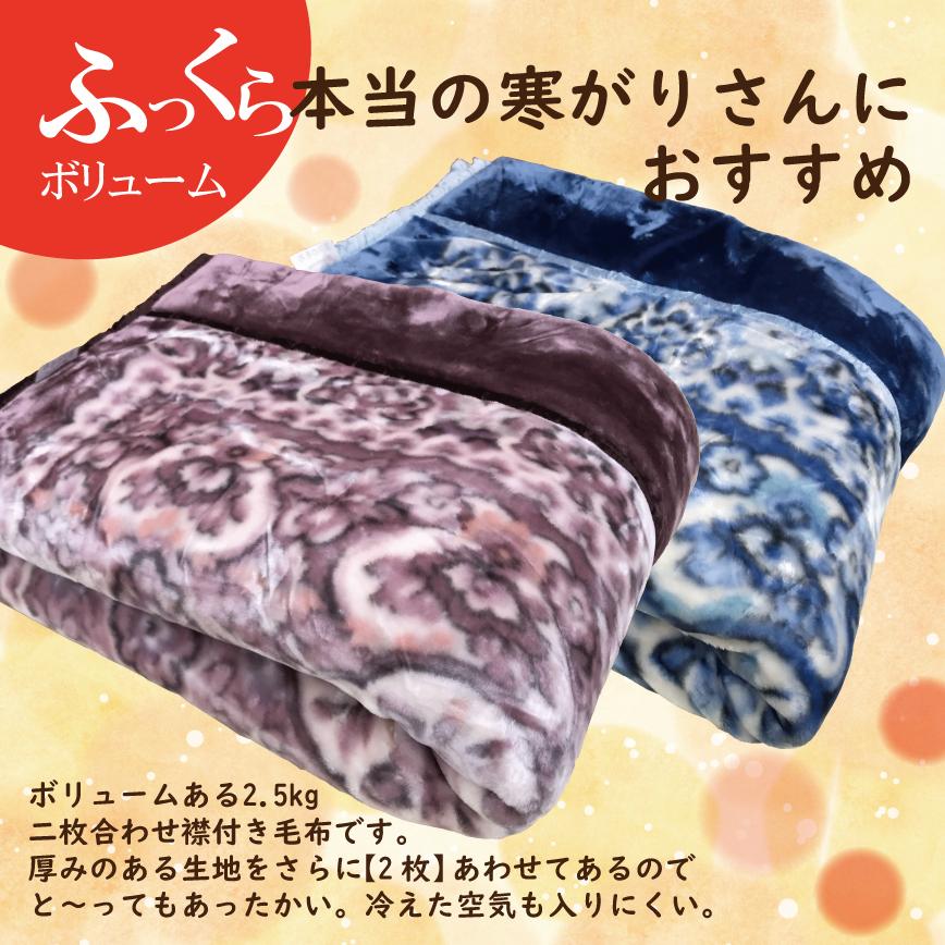 西川（nishikawa） 毛布 シングル 厚手 2枚合せ 2.5kg 140x200 ハイ