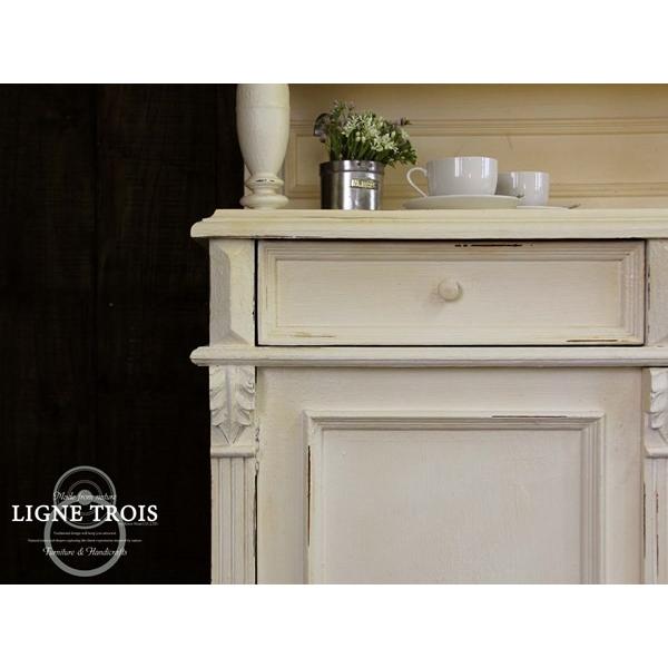 フレンチカップボード 食器棚 収納 店舗什器 白 木製 アンティーク