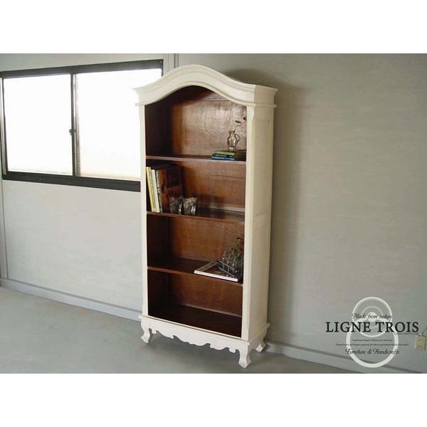 クラシックハイシェルフ 収納 本棚 木製 無垢 白 フランス