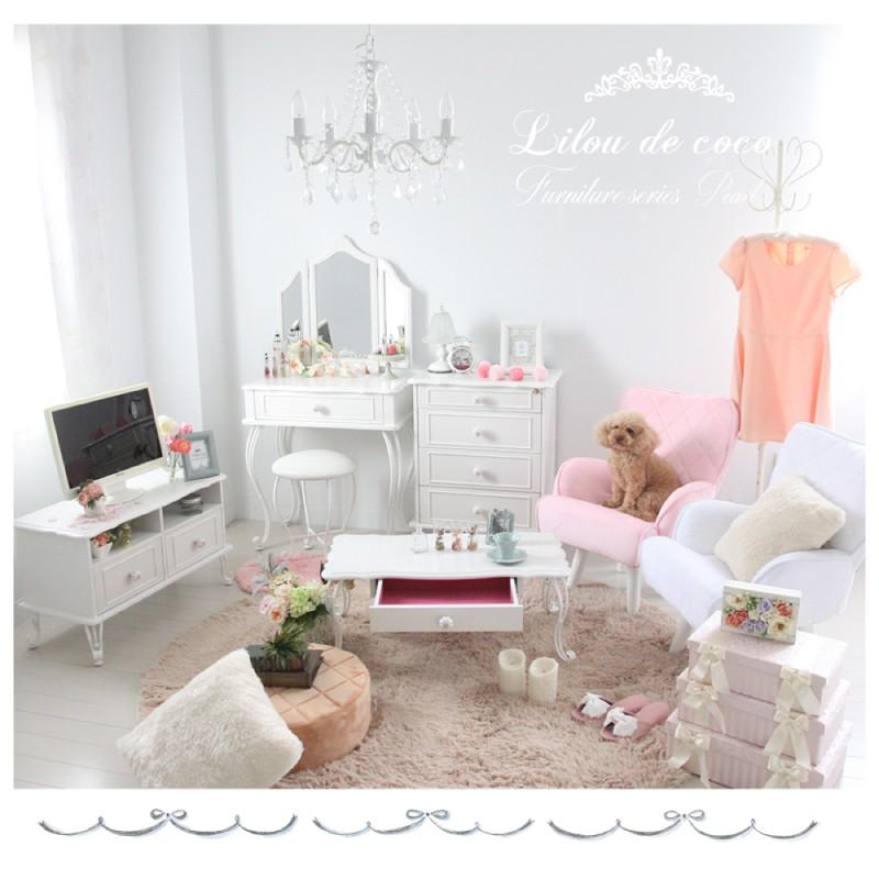 リルデココ パールテレビ台 姫家具 安い TV台 アンティーク 猫脚 姫系