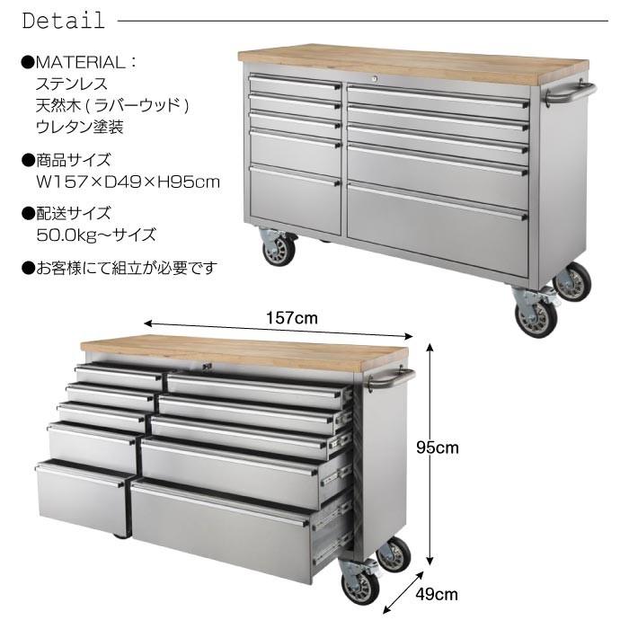東谷 キャビネット ツールキャビネット キャスター付き ステンレス M
