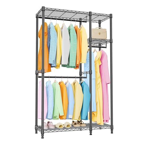 IZEUK ハンガーラック スリム 棚付き 2つの組み合わせ 耐久性 頑丈