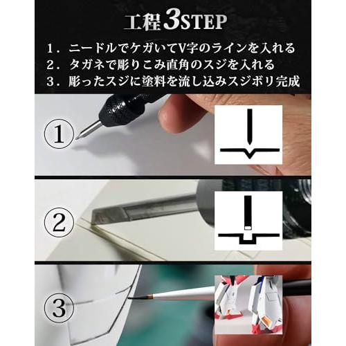 kuriiro］ スジボリ タガネ 筋彫り 精密 ケガキ針 ピンバイス フル