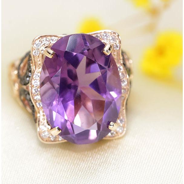 アメジスト リング/指輪 10.945カラット 18金ピンクゴールド K18PG