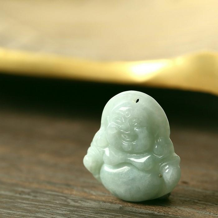 翡翠 お守り 布袋様 ジェイド ミャンマー 原石 天然石 七福神 布袋