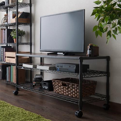 Luminous テレビ台 幅110cm 3段 ルミナスノワール ブラック 黒