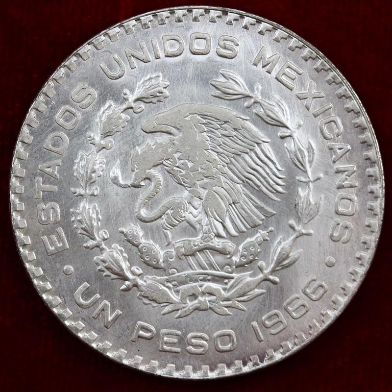 メキシコ 1966年 1ペソ 大型銀貨 独立戦争英雄 ホセ・マリア