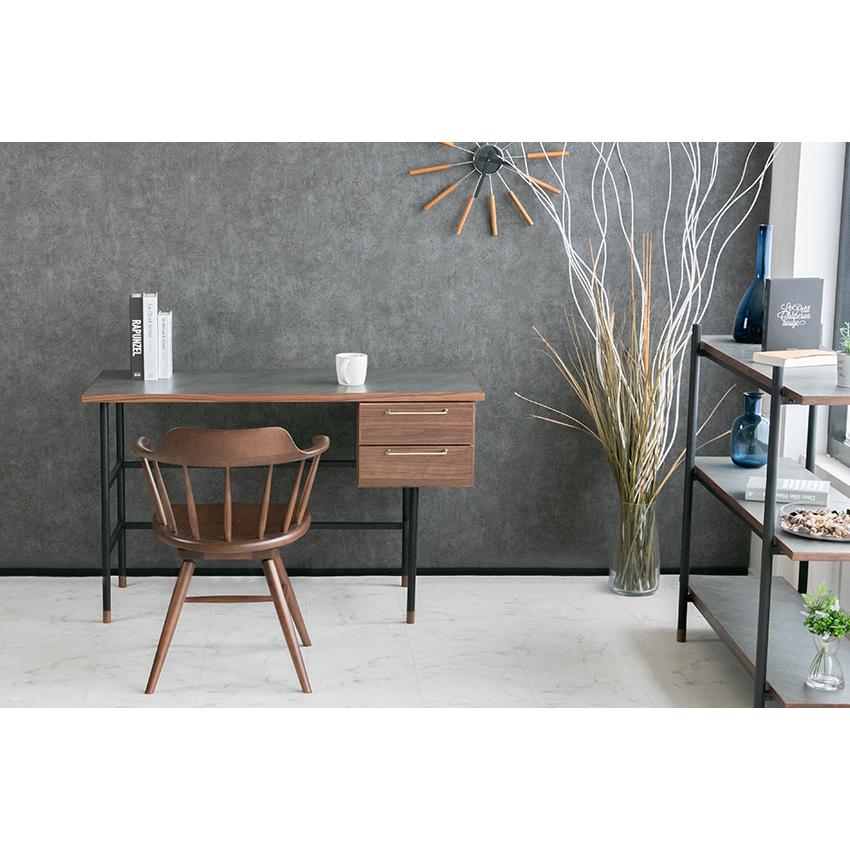 デスク メラミン 石目柄 机 書斎机 パソコンデスク 高級 グレー