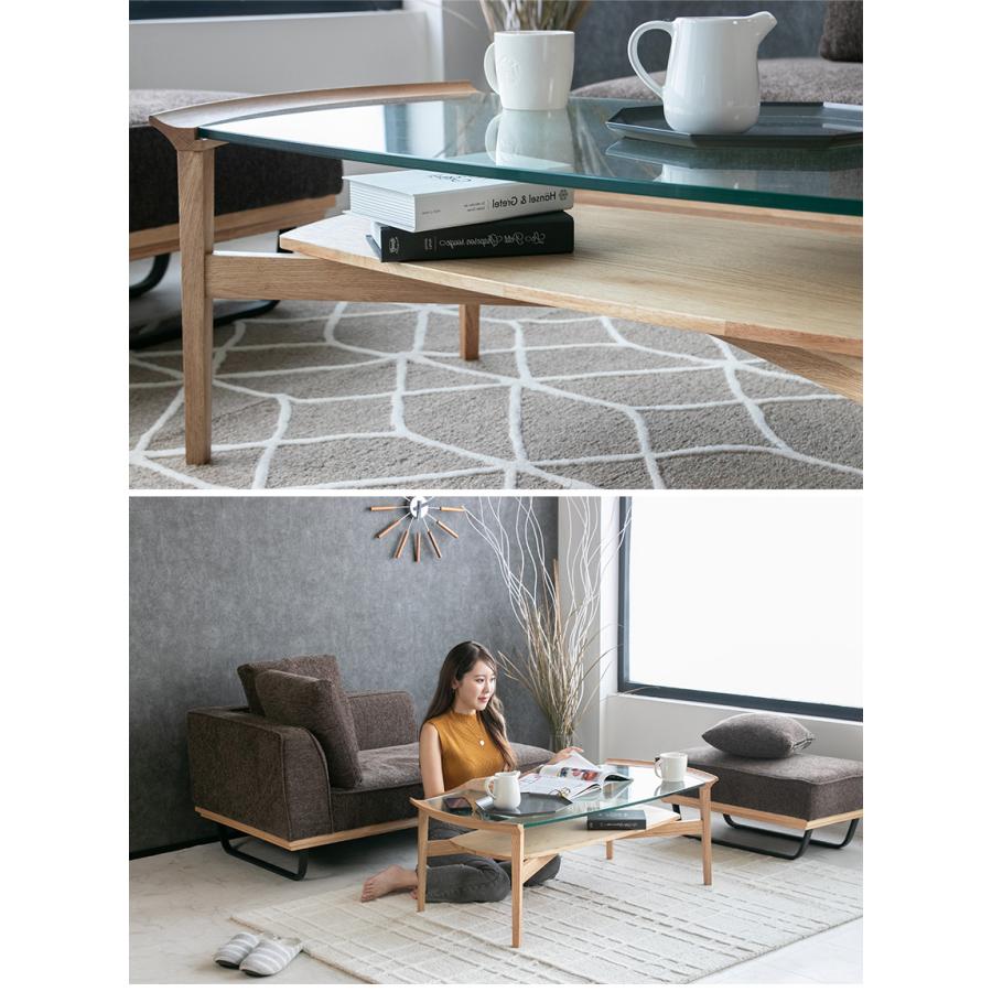 センターテーブル ガラステーブル オーバル 無垢 木製 おしゃれ 高級