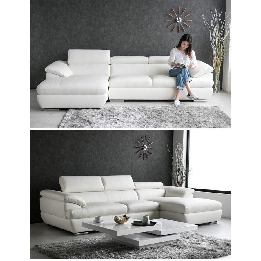 ソファ ソファー レザー 本革 3人掛け カウチソファ L字 モダン